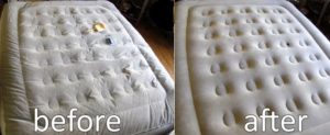 Cleaning a camping air mattress